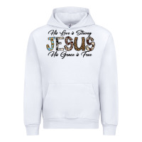 White His Love is Strong Jesus His Grace is Free Urban Hoodie - CowhideDigitalArt