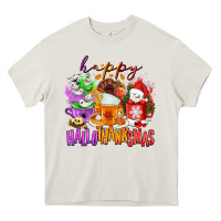 Cream Happy Hallothanksmas coffee cups Heavy Core Tee - NancyCooperArtShop