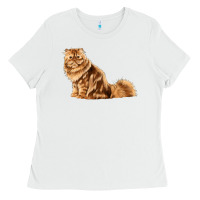 White Persian Cat Ladies Tee - LillyAllenDesigns