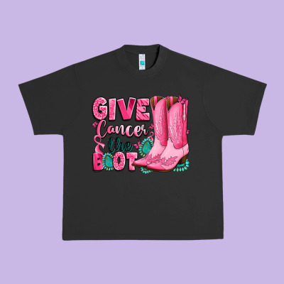 Give Cancer The Boot Urban Heavy Tee Designed By Lillyallendesigns