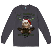 Smoke All I Want For Christmas Is You Just Kidding I Want Cats Long Sleeve Tee - Bettercallsaul