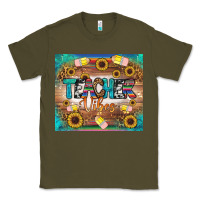 Army Green teacher vibes tumbler Classic Tee - BundleAndBundleShop
