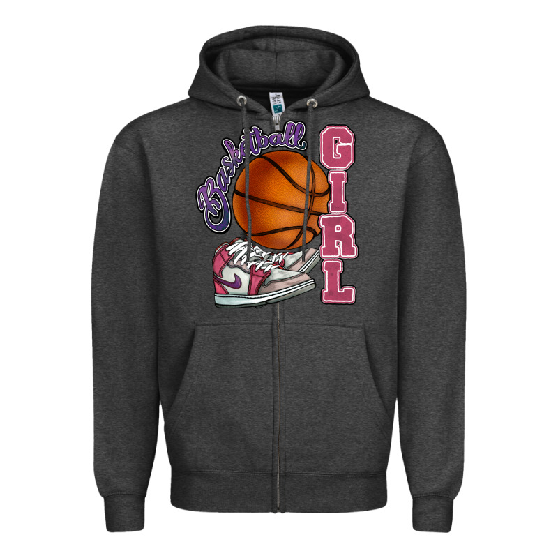 Basketball Girl Zipper Hoodie by HowdyJamesFarm | Teevron