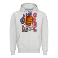 Dove Grey Basketball girl Zipper Hoodie - HowdyJamesFarm