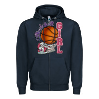 Navy Basketball girl Zipper Hoodie - HowdyJamesFarm