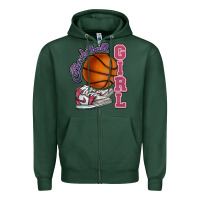 Sports Green Basketball girl Zipper Hoodie - HowdyJamesFarm