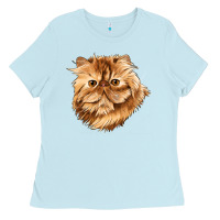 Baby Blue Persian Cat Face Ladies Tee - LillyAllenDesigns
