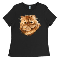 Black Persian Cat Face Ladies Tee - LillyAllenDesigns