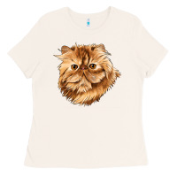 Bone Persian Cat Face Ladies Tee - LillyAllenDesigns