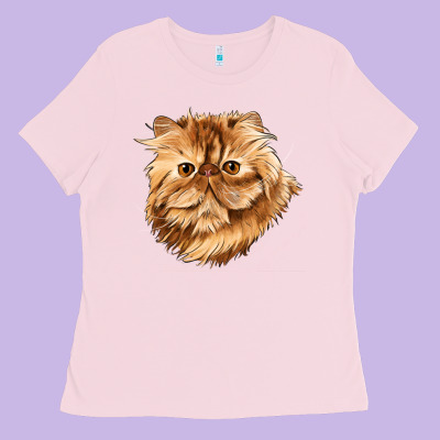 Persian Cat Face Ladies Tee Designed By Lillyallendesigns