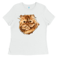 White Persian Cat Face Ladies Tee - LillyAllenDesigns