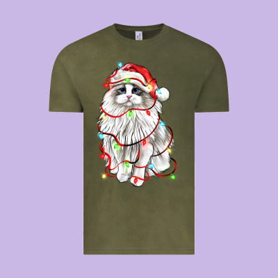 Christmas Ragdoll Cat Vintage Tee Designed By Lillyallendesigns