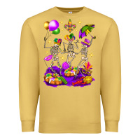 Antique Gold Mardi Gras Skeletons Premium Sweatshirt - BundleAndBundleShop
