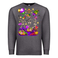 Charcoal Heather Mardi Gras Skeletons Premium Sweatshirt - BundleAndBundleShop