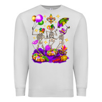 Dove Grey Mardi Gras Skeletons Premium Sweatshirt - BundleAndBundleShop