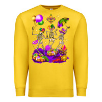 Lemon Mardi Gras Skeletons Premium Sweatshirt - BundleAndBundleShop