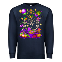 Navy Mardi Gras Skeletons Premium Sweatshirt - BundleAndBundleShop