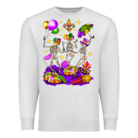 Oatmeal Heather Mardi Gras Skeletons Premium Sweatshirt - BundleAndBundleShop