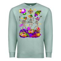 Seafoam Mardi Gras Skeletons Premium Sweatshirt - BundleAndBundleShop