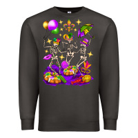 Smoke Mardi Gras Skeletons Premium Sweatshirt - BundleAndBundleShop