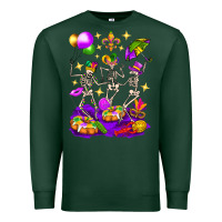 Sports Green Mardi Gras Skeletons Premium Sweatshirt - BundleAndBundleShop