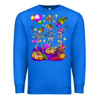 True Royal Mardi Gras Skeletons Premium Sweatshirt - BundleAndBundleShop