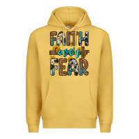 Antique Gold faith over fear Premium Hoodie - OliviaCreatesArt