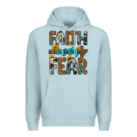 Blue Mist faith over fear Premium Hoodie - OliviaCreatesArt