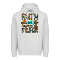 Dove Grey faith over fear Premium Hoodie - OliviaCreatesArt