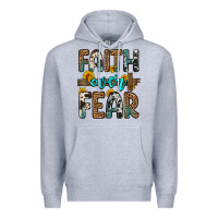 Heather Grey faith over fear Premium Hoodie - OliviaCreatesArt