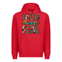 Red faith over fear Premium Hoodie - OliviaCreatesArt