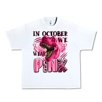 White in october we wear pink dinosaur Urban Heavy Tee - LillyAllenDesigns