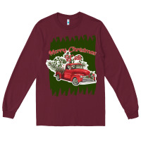 Burgundy merry christmas y'all truck Long Sleeve Tee - Bettercallsaul
