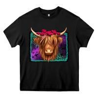 Black halloween highland cow Heavy Core Tee - Jasminsmagicworld