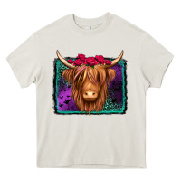 Cream halloween highland cow Heavy Core Tee - Jasminsmagicworld