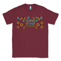 Burgundy teacher of tiny humans libbey glass Classic Tee - BundleAndBundleShop
