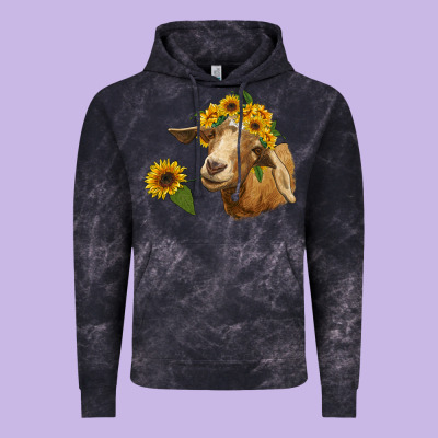 Goat With Sunflower Vintage Hoodie Designed By Ranaportraitstore