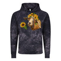 Cloud Black goat with sunflower Vintage Hoodie - RanaPortraitStore