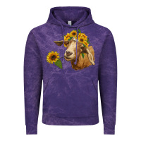 Cloud Purple goat with sunflower Vintage Hoodie - RanaPortraitStore