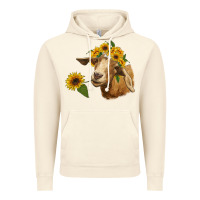 Vintage Artic goat with sunflower Vintage Hoodie - RanaPortraitStore