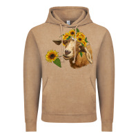 Vintage Coffee goat with sunflower Vintage Hoodie - RanaPortraitStore