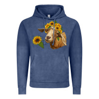 Vintage Denim goat with sunflower Vintage Hoodie - RanaPortraitStore
