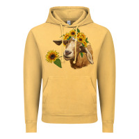 Vintage Mustard goat with sunflower Vintage Hoodie - RanaPortraitStore
