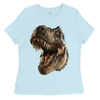 Baby Blue Tyrannosaurus T Rex Face Ladies Tee - LillyAllenDesigns