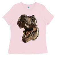 Bubblegum Pink Tyrannosaurus T Rex Face Ladies Tee - LillyAllenDesigns