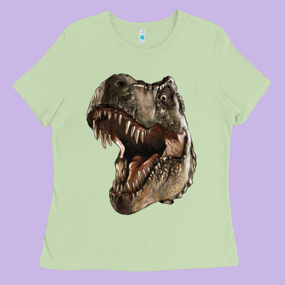 Tyrannosaurus T Rex Face Ladies Tee Designed By Lillyallendesigns