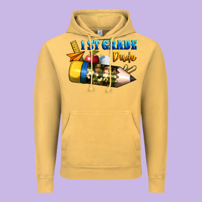 1 St Grade Dude Vintage Hoodie Designed By Bundleandbundleshop