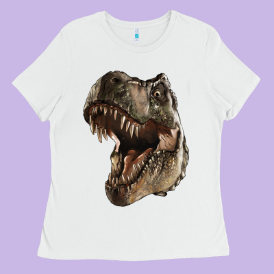 Tyrannosaurus T Rex Face Ladies Tee Designed By Lillyallendesigns