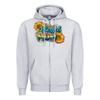 Heather Grey Blessed mom Zipper Hoodie - CowGirlArtShop