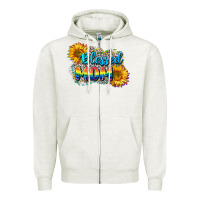 Oatmeal Heather Blessed mom Zipper Hoodie - CowGirlArtShop